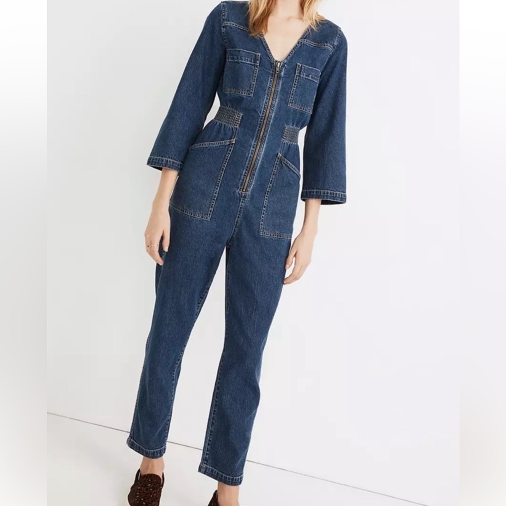MADEWELL SMALL WOMENS Denim Jumpsuit with Front Zipper